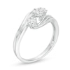 1/5 CT. T.W. Composite Diamond Three Stone Bypass Ring in 10K White Gold