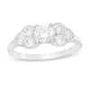 1 CT. T.W. Diamond Tri-Sides Engagement Ring in 10K White Gold