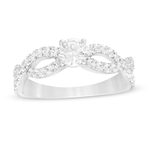 1 CT. T.w. Diamond Infinity Twist Shank Engagement Ring in 10K White Gold