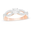 Thumbnail Image 1 of 1 CT. T.W. Diamond Infinity Twist Shank Engagement Ring in 10K Rose Gold