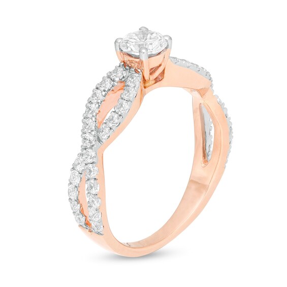 1 CT. T.w. Diamond Infinity Twist Shank Engagement Ring in 10K Rose Gold