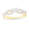 Thumbnail Image 1 of 1/2 CT. T.W. Princess-Cut Diamond Infinity Twist Shank Engagement Ring in 10K Gold
