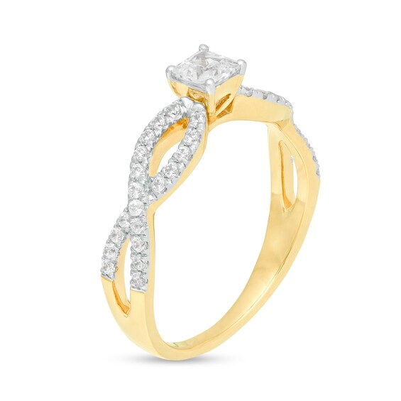 1/2 CT. T.w. Princess-Cut Diamond Infinity Twist Shank Engagement Ring in 10K Gold