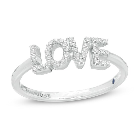 Vera Wang Love Collection 1/10 CT. T.W. Diamond "LOVE" Ring in Sterling Silver - Size 6.5 Vera Wang Love Collection 1/10 CT. T.W. Diamond "LOVE" Ring in Sterling Silver - Size 6.5