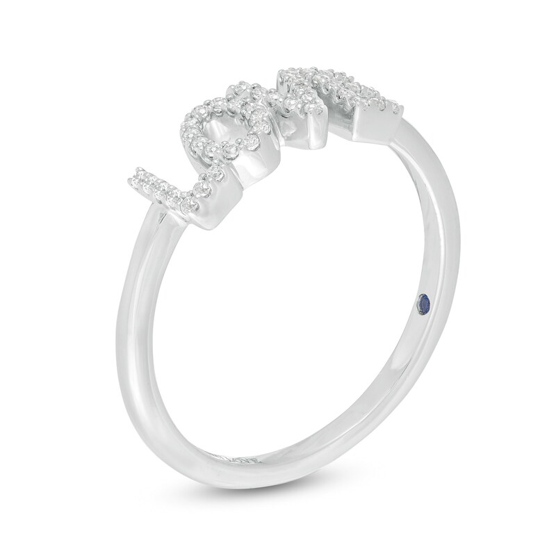 Main Image 2 of Vera Wang Love Collection 1/10 CT. T.W. Diamond "LOVE" Ring in Sterling Silver