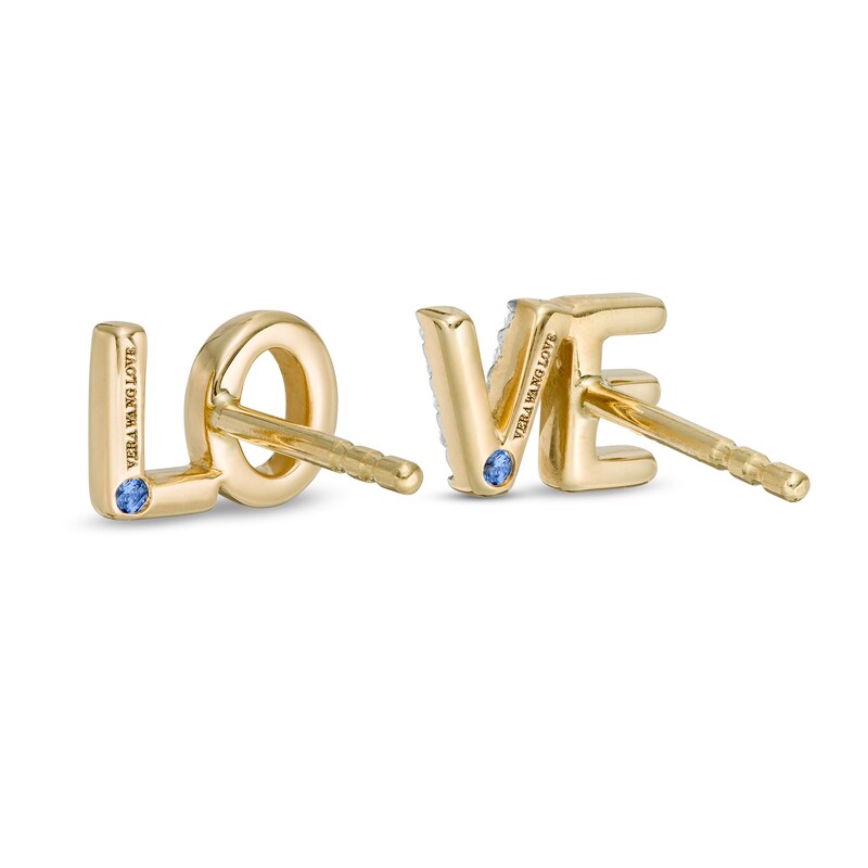 Main Image 2 of Vera Wang Love Collection Diamond Accent "LOVE" Mismatch Stud Earrings in 10K Gold