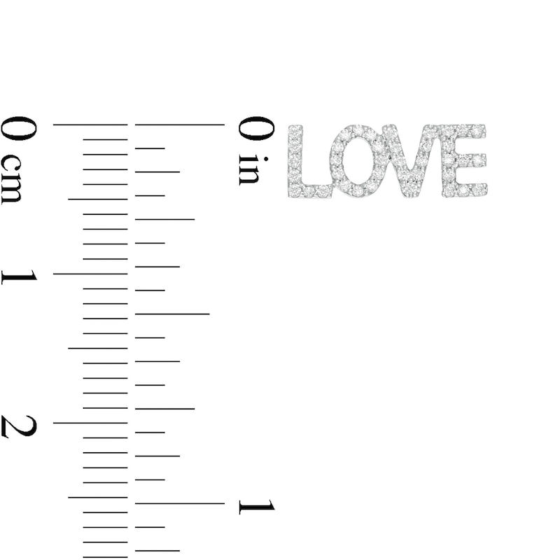 Main Image 2 of Vera Wang Love Collection 1/5 CT. T.W. Diamond "LOVE" Stud Earrings in Sterling Silver