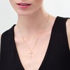 Thumbnail Image 2 of 1/8 CT. T.W. Diamond Cross Necklace in 10K Gold