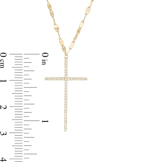 1/8 CT. T.w. Diamond Cross Necklace in 10K Gold