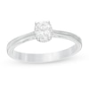Celebration Ideal 1/3 CT. T.W. Oval Diamond Frame Engagement Ring in 14K White Gold (I/I1)