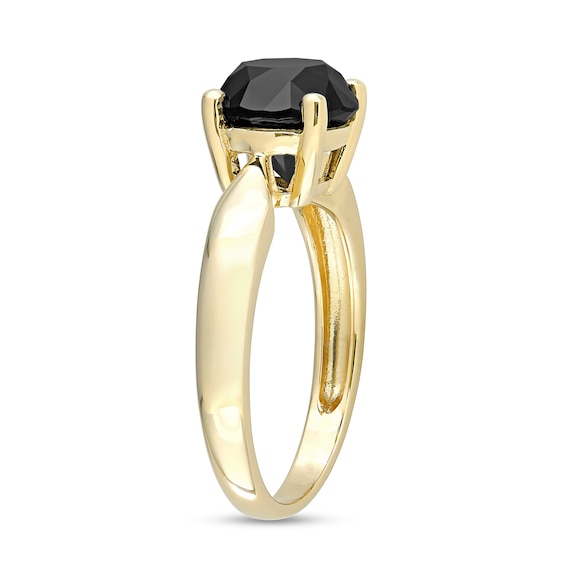 3 CT. Black Diamond Solitaire Engagement Ring in 10K Gold