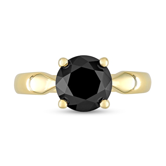 3 CT. Black Diamond Solitaire Engagement Ring in 10K Gold