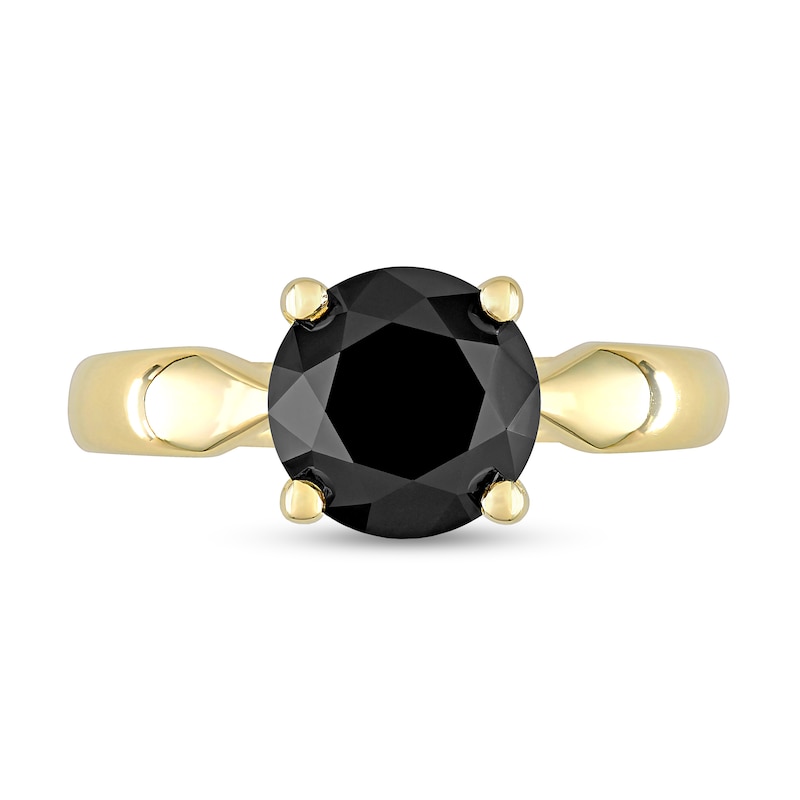 3 CT. Black Diamond Solitaire Engagement Ring in 10K Gold