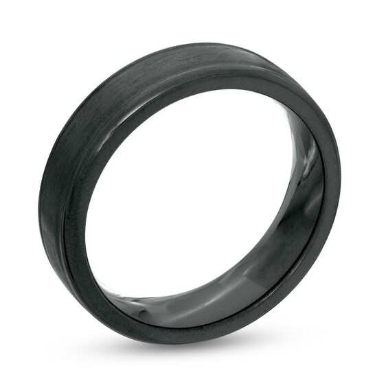 6.0mm Satin Comfort-Fit Band Black Titanium