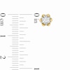 Thumbnail Image 3 of 1/15 CT. T.W. Diamond Solitaire Flower Stud Earrings in Sterling Silver with 14K Gold Plate