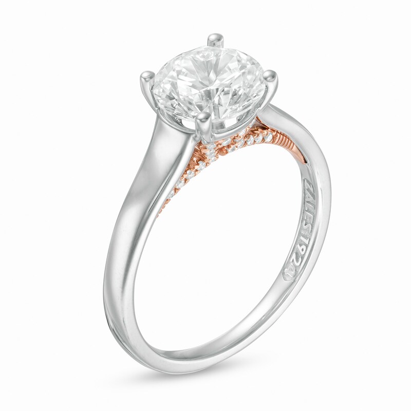 Main Image 3 of Zales Private Collection 2 CTW.  Certified Diamond Engagement Ring in 14K Two-Tone Gold (F/I1)