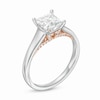 Thumbnail Image 3 of Zales Private Collection 1-5/8 CTW. Certified Princess-Cut Diamond Engagement Ring in 14K Two-Tone Gold (F/I1)
