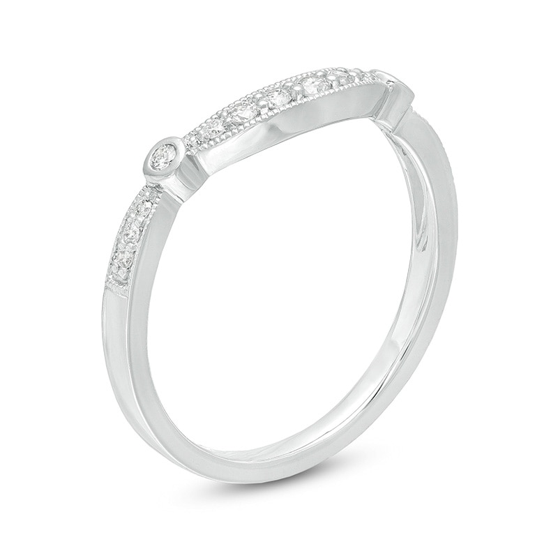 1/6 CT. T.W. Diamond Contour Vintage-Style Anniversary Band in 10K White Gold