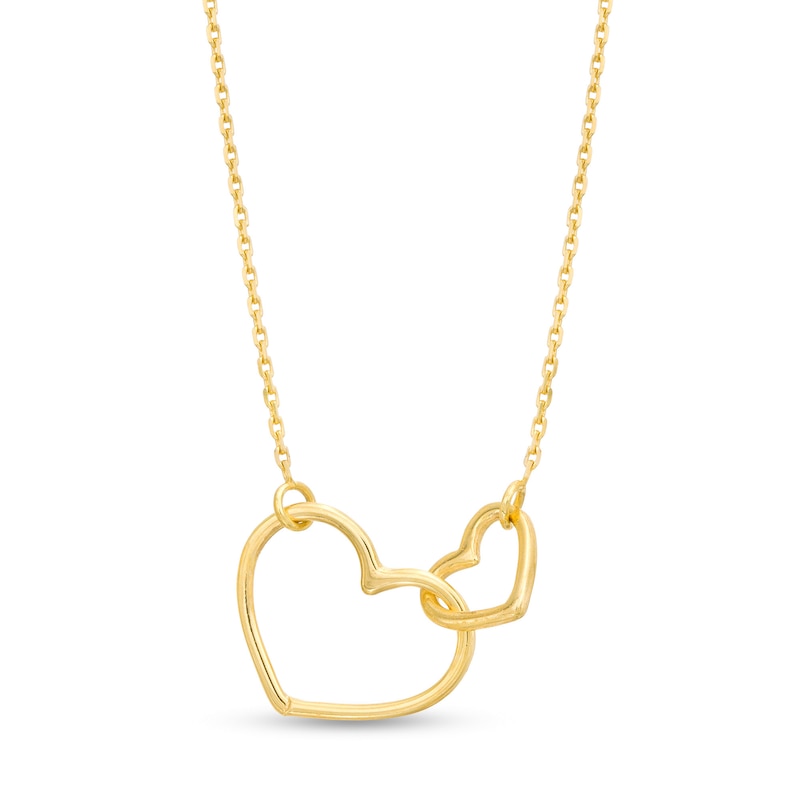 Interlocking Hearts Necklace in 14K Gold | Zales