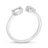 Thumbnail Image 2 of Diamond Accent Cat Outline and Paw Print Open Ring in Sterling Silver