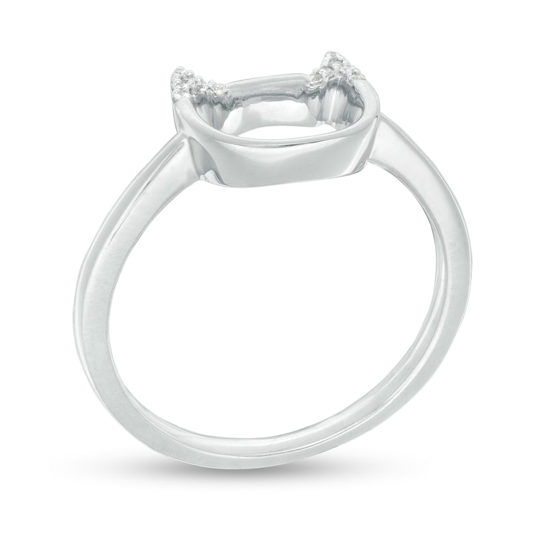 Main Image 3 of Diamond Accent Cat Outline Ring in 10K White Gold