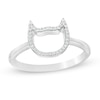 Thumbnail Image 0 of 1/10 CT. T.W. Diamond Frame Cat Outline Ring in 10K White Gold