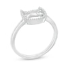 Thumbnail Image 3 of 1/10 CT. T.W. Diamond Frame Cat Outline Ring in 10K White Gold