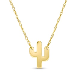 Mini Saguaro Cactus Necklace in 14K Gold