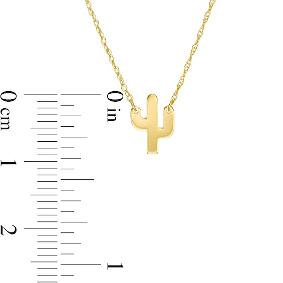 Mini Saguaro Cactus Necklace in 14K Gold