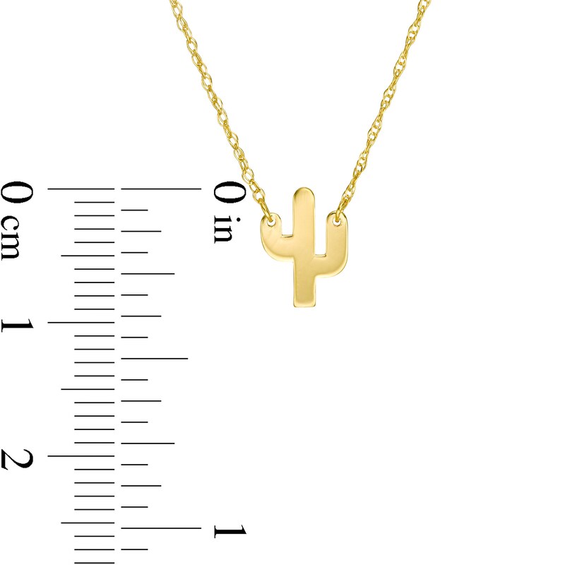 Main Image 3 of Mini Saguaro Cactus Necklace in 14K Gold