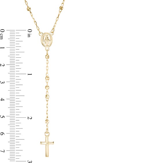 Diamond-Cut Beaded Rosary Necklace in 14K Gold - 18" Diamond-Cut Beaded Rosary Necklace in 14K Gold - 18"