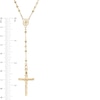 Thumbnail Image 3 of Diamond-Cut Beaded Crucifix Rosary Necklace in 14K Gold - 18"
