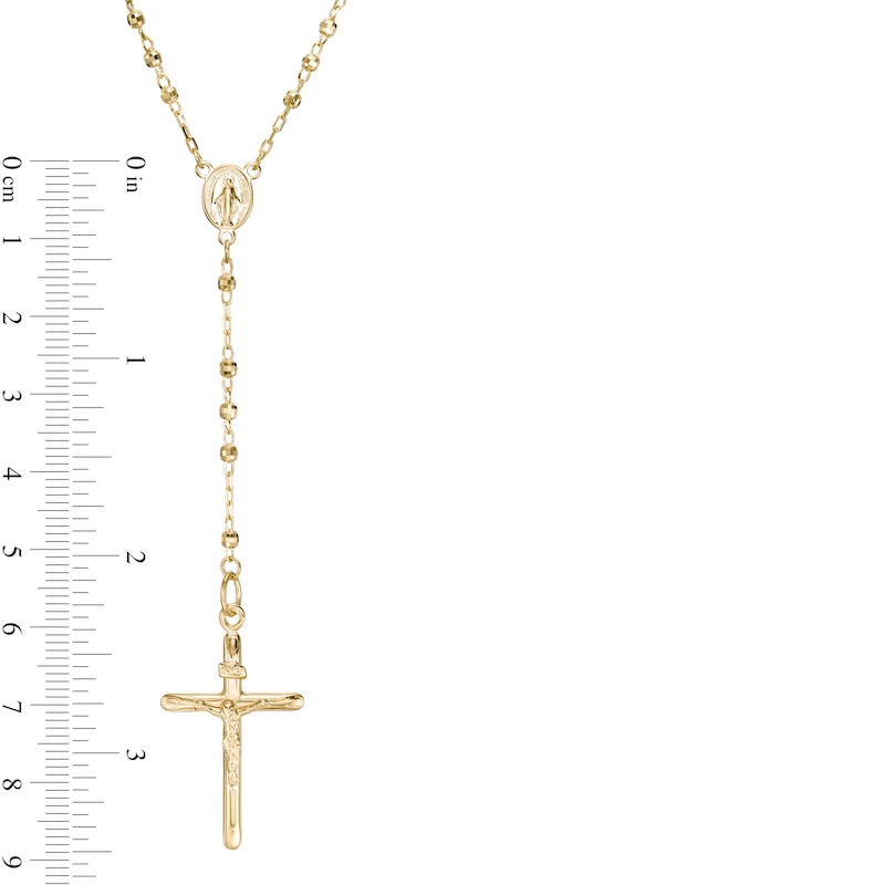 Main Image 3 of Diamond-Cut Beaded Crucifix Rosary Necklace in 14K Gold - 18"