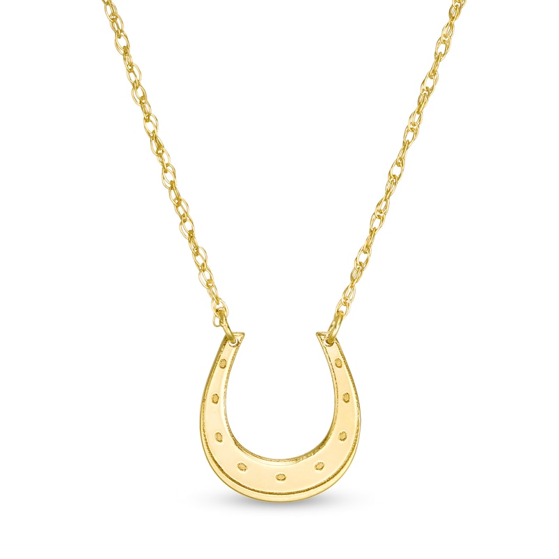Main Image 1 of Mini Horseshoe Necklace in 14K Gold