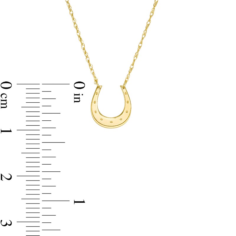 Main Image 3 of Mini Horseshoe Necklace in 14K Gold