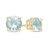 Thumbnail Image 1 of 5.0mm Aquamarine Solitaire Stud Earrings in 10K Gold