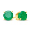 Thumbnail Image 1 of 5.0mm Emerald Solitaire Stud Earrings in 10K Gold