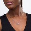 Thumbnail Image 2 of Oval Amethyst and Diamond Accent &quot;Strong&quot; Script Necklace in Sterling Silver