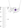 Thumbnail Image 3 of Oval Amethyst and Diamond Accent &quot;Strong&quot; Script Necklace in Sterling Silver