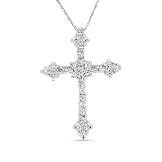 3/4 CT. T.w. Composite Diamond Cross Pendant in 14K White Gold (I/I1)