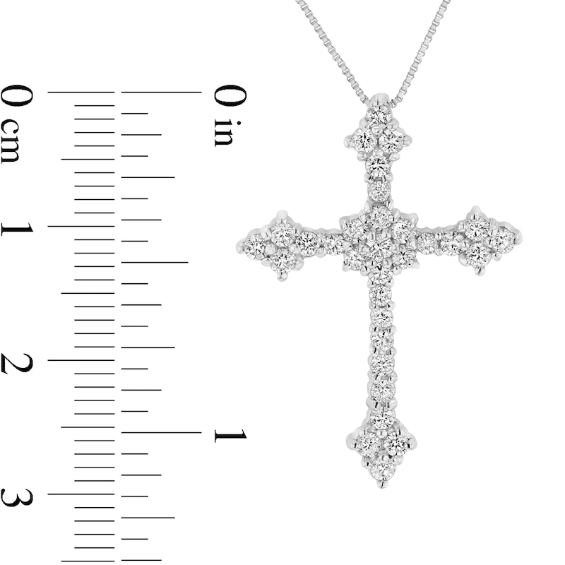 3/4 CT. T.W. Composite Diamond Cross Pendant in 14K White Gold (I/I1)