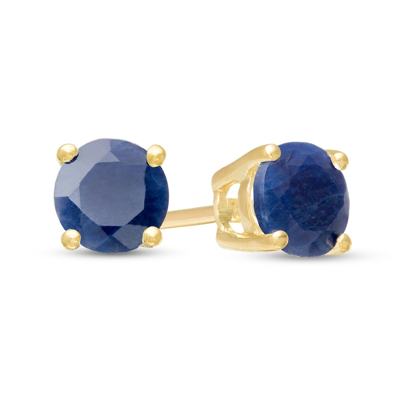 Main Image 1 of 5.0mm Blue Sapphire Solitaire Stud Earrings in 10K Gold