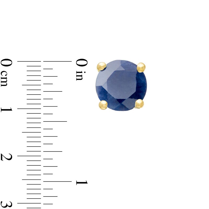 Main Image 3 of 5.0mm Blue Sapphire Solitaire Stud Earrings in 10K Gold