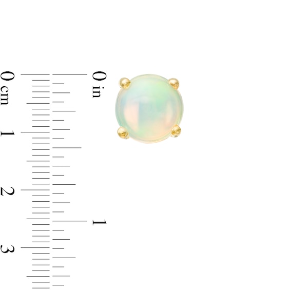 5.0mm Opal Solitaire Stud Earrings in 10K Gold