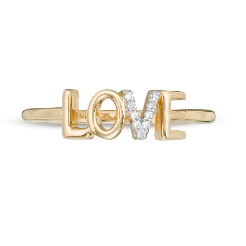 Main Image 3 of Vera Wang Love Collection Diamond Accent "LOVE" Ring in 10K Gold