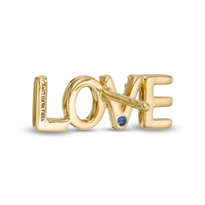 Vera Wang Love Collection 1/20 CT. T.W. Diamond "LOVE" Stud Earrings in 10K Gold