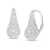 Thumbnail Image 1 of 1/4 CT. T.W. Diamond Double Teardrop-Shaped Frame Vintage-Style Drop Earrings in Sterling Silver