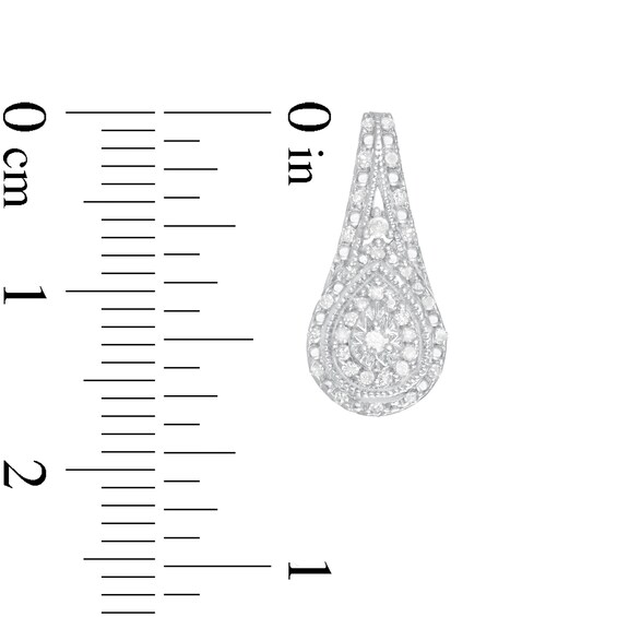 1/4 CT. T.W. Diamond Double Teardrop-Shaped Frame Vintage-Style Drop Earrings in Sterling Silver 1/4 CT. T.W. Diamond Double Teardrop-Shaped Frame Vintage-Style Drop Earrings in Sterling Silver