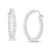Thumbnail Image 1 of 1/2 CT. T.W. Diamond Inside-Out Hoop Earrings in Sterling Silver