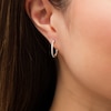 Thumbnail Image 2 of 1/2 CT. T.W. Diamond Inside-Out Hoop Earrings in Sterling Silver